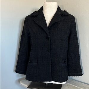 Talbots Black Textured Blazer